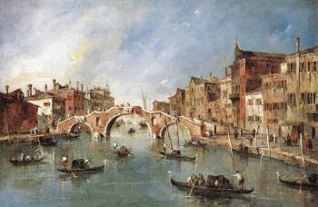 弗朗西斯科 格拉蒂 The Three Arched Bridge at Cannaregio 弗朗西斯科 格拉蒂 The Three Arched Bridge at Cannaregio